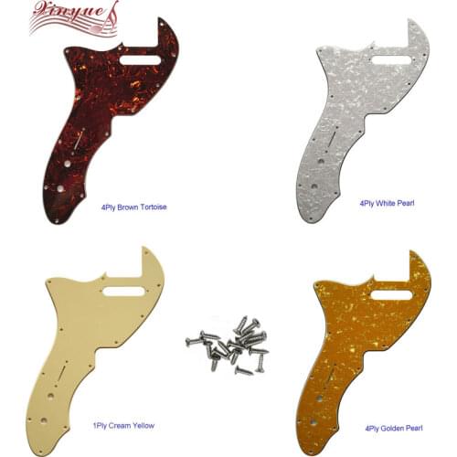 Pleroo Guitar Parts For Left Handed 12 hole screws US Tele 69 Thinline Guitar Pickguard Scratch Plate