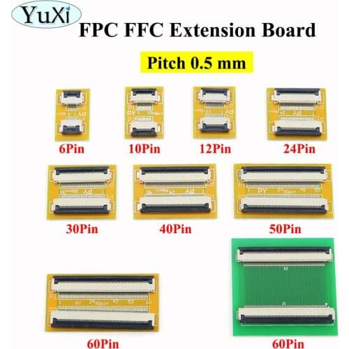 YuXi 0.5 mm Pitch FPC FFC Flexible Flat Cable Extension Board 6 8 10 12 14 20 30 40 50 PIN Connector
