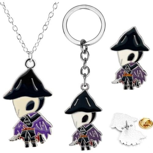 Games Bloodborne Jewelry Key Chain Necklace Eileen The Crow Enamel Pendant Necklace Women Men Accessories