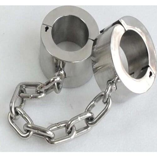 6cm High Stainless Steel Leg Irons Lockable Ankle Cuffs Metal Bondage Restraints BDSM Torture Sex Toys For Couples Adult Games