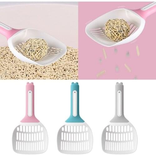 Cat Litter Scoop Eco-friendly PP Sifter Deep Shovel Long Handle Poop Sifting Kitten Pooper Lifter Grey/Blue/Pink