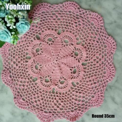 HOT Lace Round cotton Handmade table place mat dish pad Cloth crochet placemat cup mug dining tea coffee coaster doily kitchen