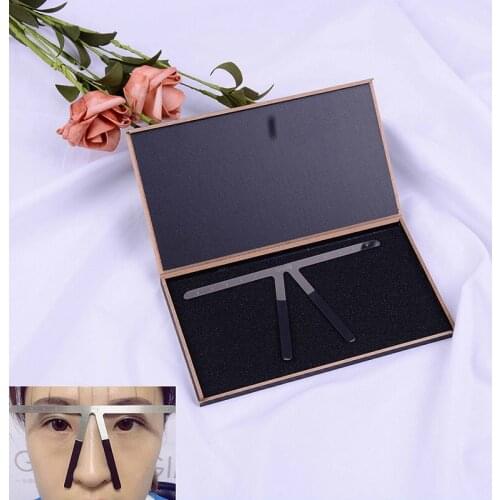 Permanent Makeup Tattoo Eyebrow Ruler Measure Tool Metal Eyebrow Balance Ruler Shaping Stencil Tools