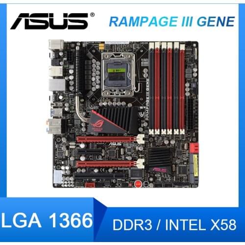 ASUS Rampage III GENE X58 Desktop Motherboard Player Country R3G 1366 PC gaming Original Motherboard Kit Mainboard Set