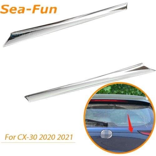 Rear Tail Trunk Wing Molding Cover Trim Sticker For Mazda CX30 CX-30 DM 2020 2021 ABS Chrome Exterior Accessories