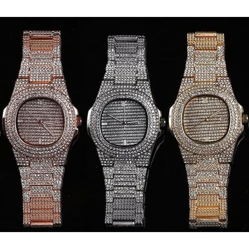 D&Z Hip Hop Iced Out Bling CZ Watch Men Business Quartz Wrist Jewelry For Male Montre Homme Drop Shipping