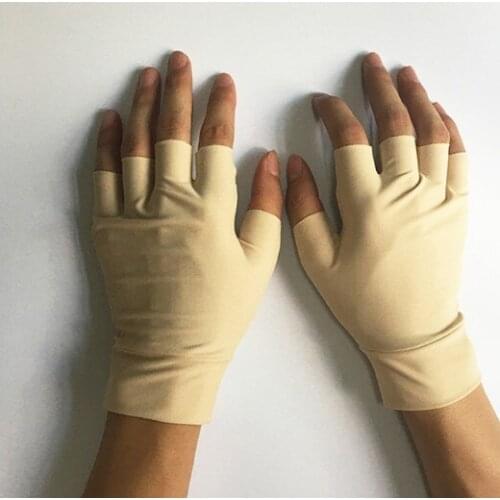 New 100 pcs Half Finger Arthritis Gloves Carpal Hand Ache Pain Rheumatoid THERAPY Health Care nylon Free Shipping
