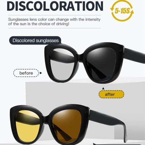 2020 New Retro Big Frame Sunglasses Polarized Driving Photochromic Day Night Vision Goggle Glasses Women UV400 Eyewear S8850