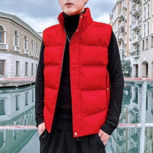 2021 New 100KG Boy Vest Autumn And Down Cotton Korean Trend Shoulder Young Man Loose, Handsome In Winter, Thick In Outer Jacket