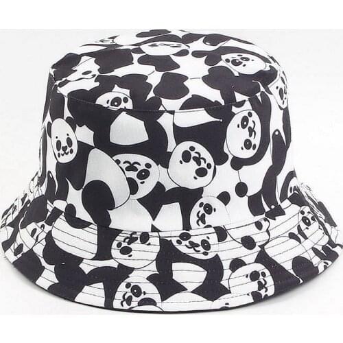 New Fashion Reversible Panda Zebra Pattern Bucket Hats Fisherman Caps for Women Gorras Summer Autumn Travel Outdoor Cap Present