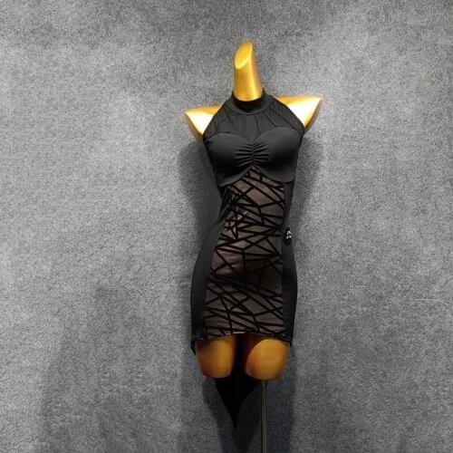 Latin dance dress high collar neck sexy Ballroom Rumba Cha Cha Samba Tango Dancing Stage Costumes