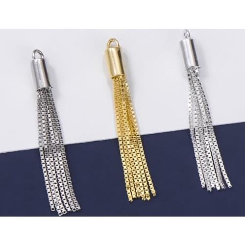 925 Sterling Silver Fashion Circle Tassel Charm 20mm 25mm 30mm 35mm Length Dangler S925 Silver Tassels Pendant DIY Jewelry Make
