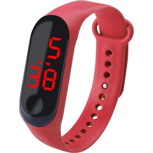 Adjustable Strap Button Control LED Display Electronic Digital Watch Bracelet