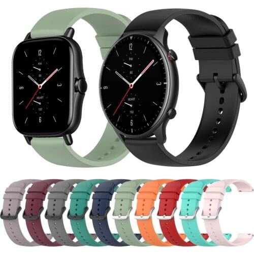 20mm 22mm Silicone Sports Strap For Huami Amazfit GTR 2 band For Amazfit Bip U GTS2 Mini GTR 42mm 47mm Bracelet Watchbands