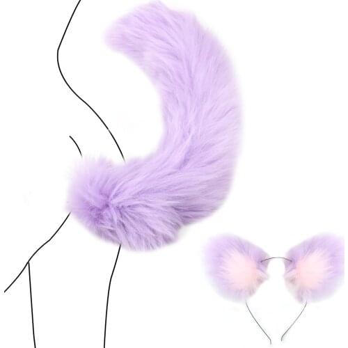 Cute Anus Dilator Anal Plug Smooth Touch Soft Fox Tail Metal Butt Plug With Cat Ears Headbands Sex Toys For Women Men Couples