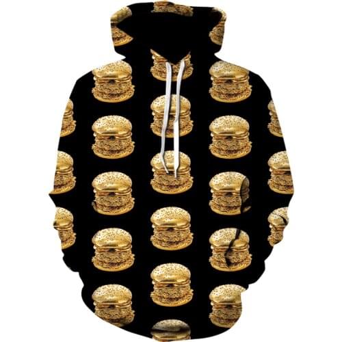 Hamburger 3D Printed hoodie Menhigh quality hoodies Brand Desgin Sweatshirt Casual loose Pullover harajuku jacket sudaderas