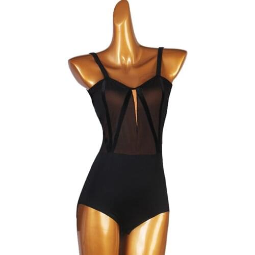Latin Dance Tops Women Sexy Sling Latin Practice Jumpsuit Ballroom Dance Competition Costumes Rumba Tango Dance Blouse DQL4173