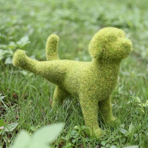 Outdoor Courtyard Grass Green Simulation Flocking Puppy Decoration Dalcony Garden Window Photo Decoration Animal Wholesale