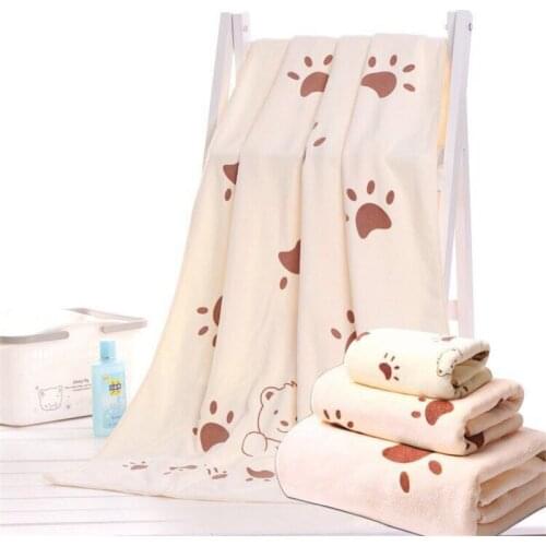All Seasons Cartoon Print Polyester Home Towels Set 3 Colors Baby Bath Towels Summer Blanket For Child