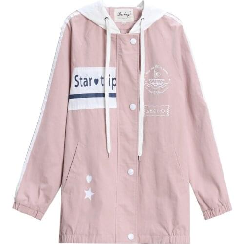 2020 Spring Autumn Trench Coats Women New girl Outerwear Windbreaker Female Tops M447