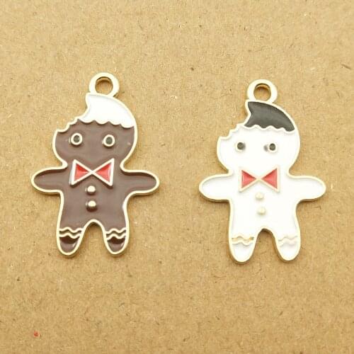 10pcs 15x23mm christmas child enamel charm for jewelry making cute earring pendant bracelet necklace charms diy design charms