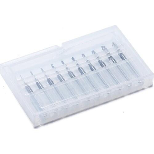 10 Pieces Set Tungsten Carbide Extended PCB Corn Cutter CNC Engraving Wood Router Corn Milling Cutter PCB Drill