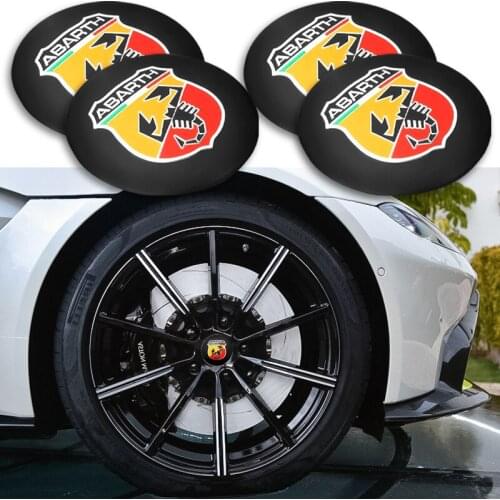 4pcs 56mm Car Hub Cover Sticker Decals Car-stying For Fiat 500 Punto Abarth Stilo Ducato Palio Bravo Car Decoration Accessories