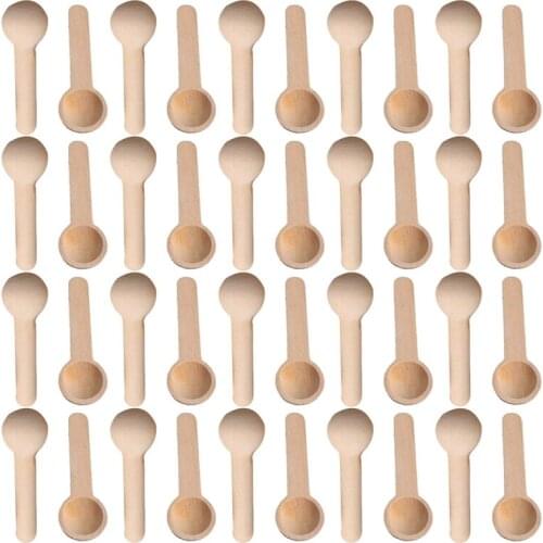 50/100/200/500Pcs Mini Nature Wooden Home Kitchen Cooking Spoons Tool Scooper Salt Seasoning Honey Coffee Spoons