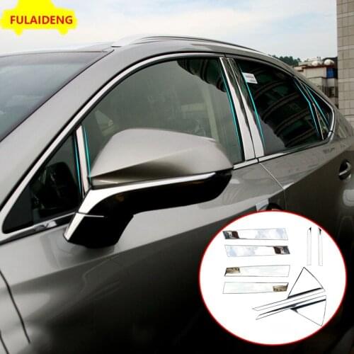 8pcs For Lexus NX NX200t NX300h 2015-2018 Stainless Steel Chrome Pillar Post cover Trim car styling accessories