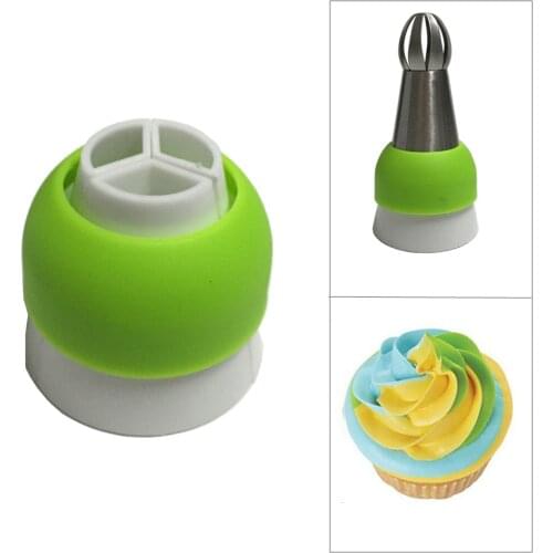 1pc 3 Hole 3 Color Icing Piping Bag Nozzle Converter Tri-color Cream Coupler Cake Decorating Tools Cupcake Fondant Cookie Random