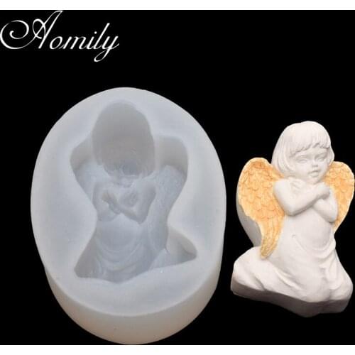 Amoliy Embrace Angel Fondant Silicone Mold DIY Aromatherapy Plaster Decoration Chocolate Mold Cake Decorating Baking Tools