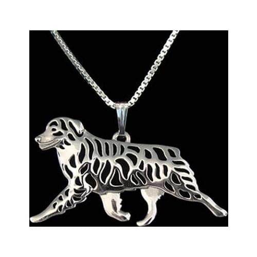 Australian Shepherd movement necklace dog pendant jewelry golden colors plated