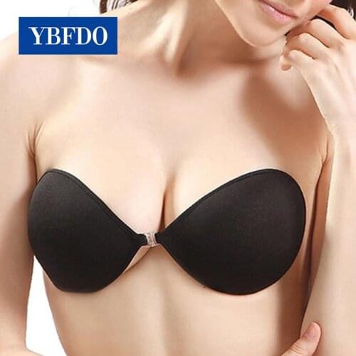 YBFDO 2021 Sexy Women Invisible Push Up Bra Self-Adhesive Silicone Bust Front Closure sticky bra Backless Strapless Bra Hot Sell