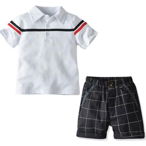 Baby Boys Clothes Summer Fashion Suit White Short Sleeve T Shirt+ Shorts Set Childrens Clothing Boys Overalls Kids Leisure Set