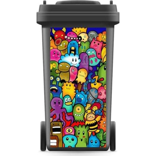 DIY Creative 3D Rubbish Bin Sticker Cartoon Graffiti Wall Mural Wall Print Decal Removable self adhesive Kitchen Accessories