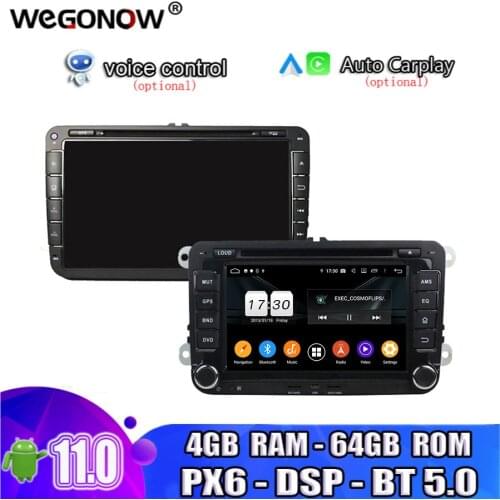 DSP IPS Android10 4G 64G 8Core Car DVD Player GPS Google navi map Radio wifi Bluetooth5.0 for VW PASSAT Tiguan Skoda Leon Golf