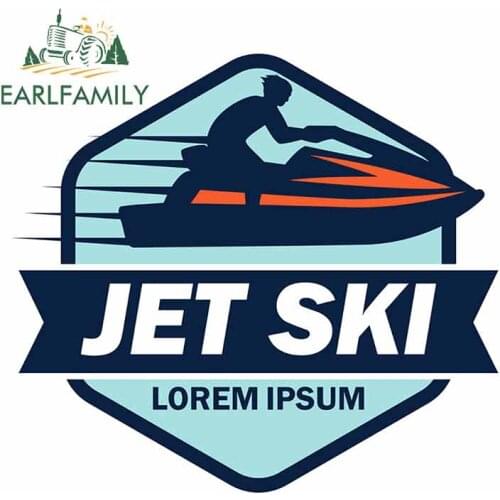 EARLFAMILY 13cm x 11.9cm for Jet Ski Logo with Text Car Bumper Window Stickers Personality Creative Decal Car Styling for SUV RV