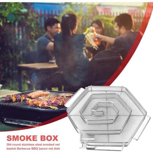 Cold Smoke Generator For BBQ Grill Wood Chip Smoking Box Grilled Smoked Net Salmon Bacon Fish Meat Cooking Tool BBQ Accessories