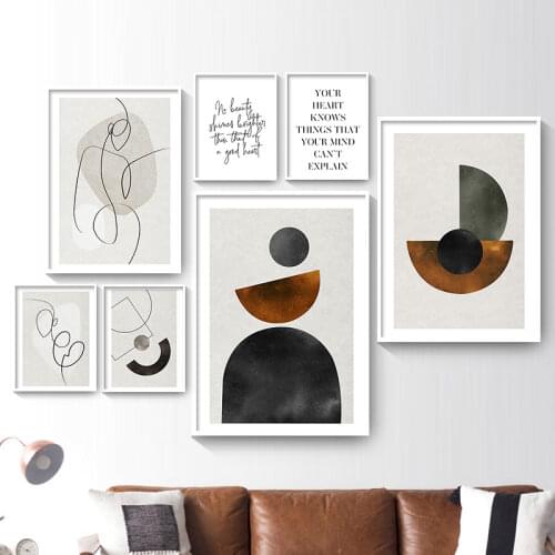 Geometry Abstract Vintage Print Poster Nordic Style Canvas Simplicity Art Painting Line Drawing Wall Pictures For Home Decor
