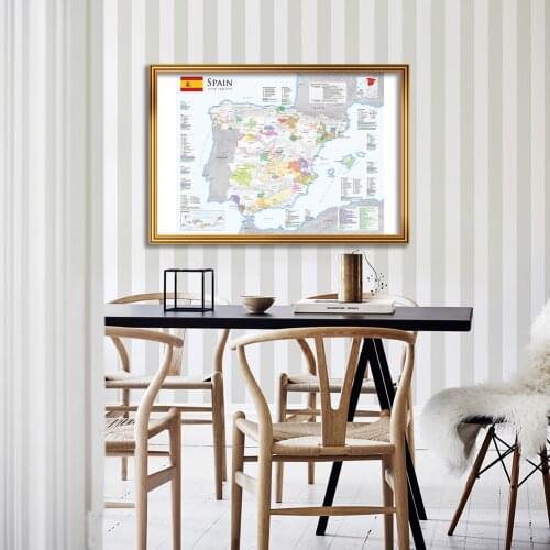 90*60cm In Spanish The Spain Wine Region Map Canvas Painting Wall Poster School Supplies Living Room Home Decoration