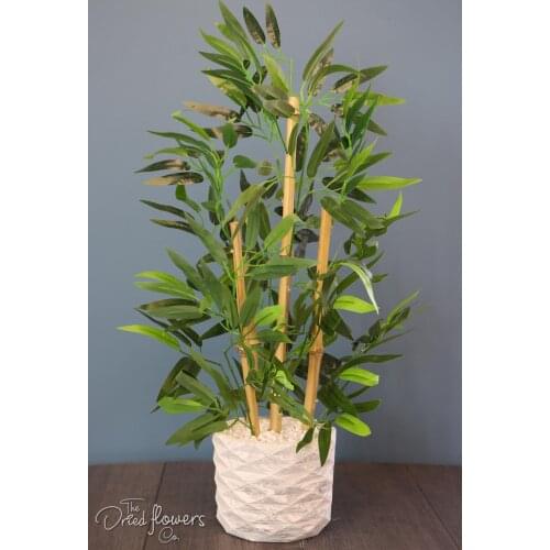 Artificial Flower Bamboo Tree in Concrete Flower Pot Dark Green 65 cm Home Decor
