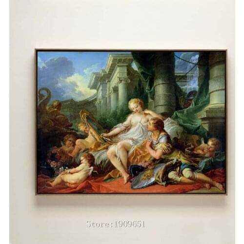 Classical religious figures angel nude girl palace canvas printings oil painting printed cotton no frame wall art decoration