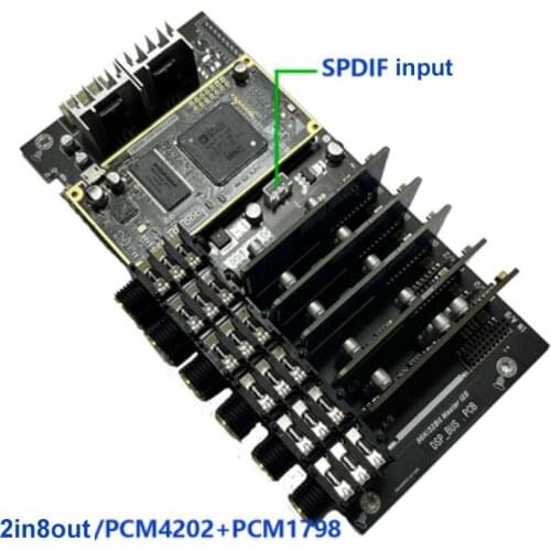 Lusya ADSP21489 Development Board ADC PCM1804 Input Moudle+DAC PCM1798 Output Board 4 In 8 Out Processor B4-007
