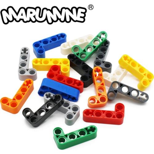 Marumine 20PCS Technic Parts Liftarm 2x4 Thick Holes Studless Beam Model Crane 32140 MOC Bricks Accessories Building Blocks