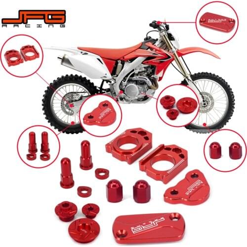 Motorcycle CNC Brake Fluid Reservoir Cover Axle Block Timing Oil Filter Plugs Set For HONDA CRF450R 2002-2016 CRF450X 2005-2017