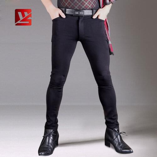 MEISE Sexy Men Long Pants High-elastic Skinny Pencil Pants Nightclub Costume Homme Stage Wear Bar Tight Trousers Plus Size NK26