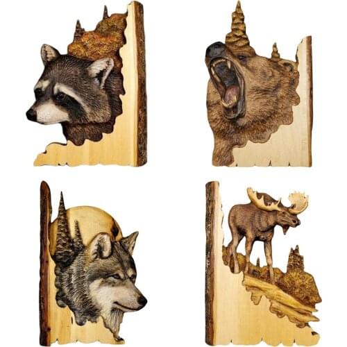 Animal Wall Decor Cabin Decor Wooden Wall Decorations For Home Retro Animal Hanging Decorations for Hotel