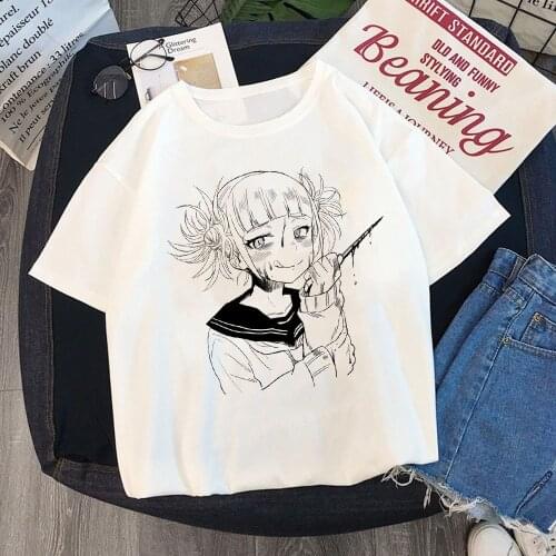 New Ahegao Harajuku Graphic T Shirt Women My Hero Academia Anime Senpai T-shirt Hentai Himiko Toga Tshirt Tee Tops Female