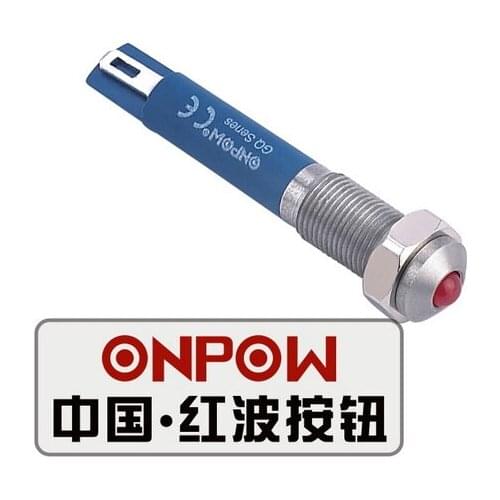 ONPOW 6mm Domed Mini Dot LED Stainless steel Signal lamp, Pilot lamp, Metal indicator light (GQ6G-D/S) CE,RoHS