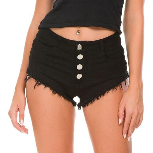 High waist Sexy Womens jeans denim shorts Summer Fashion Denim cotton single-breasted shorts